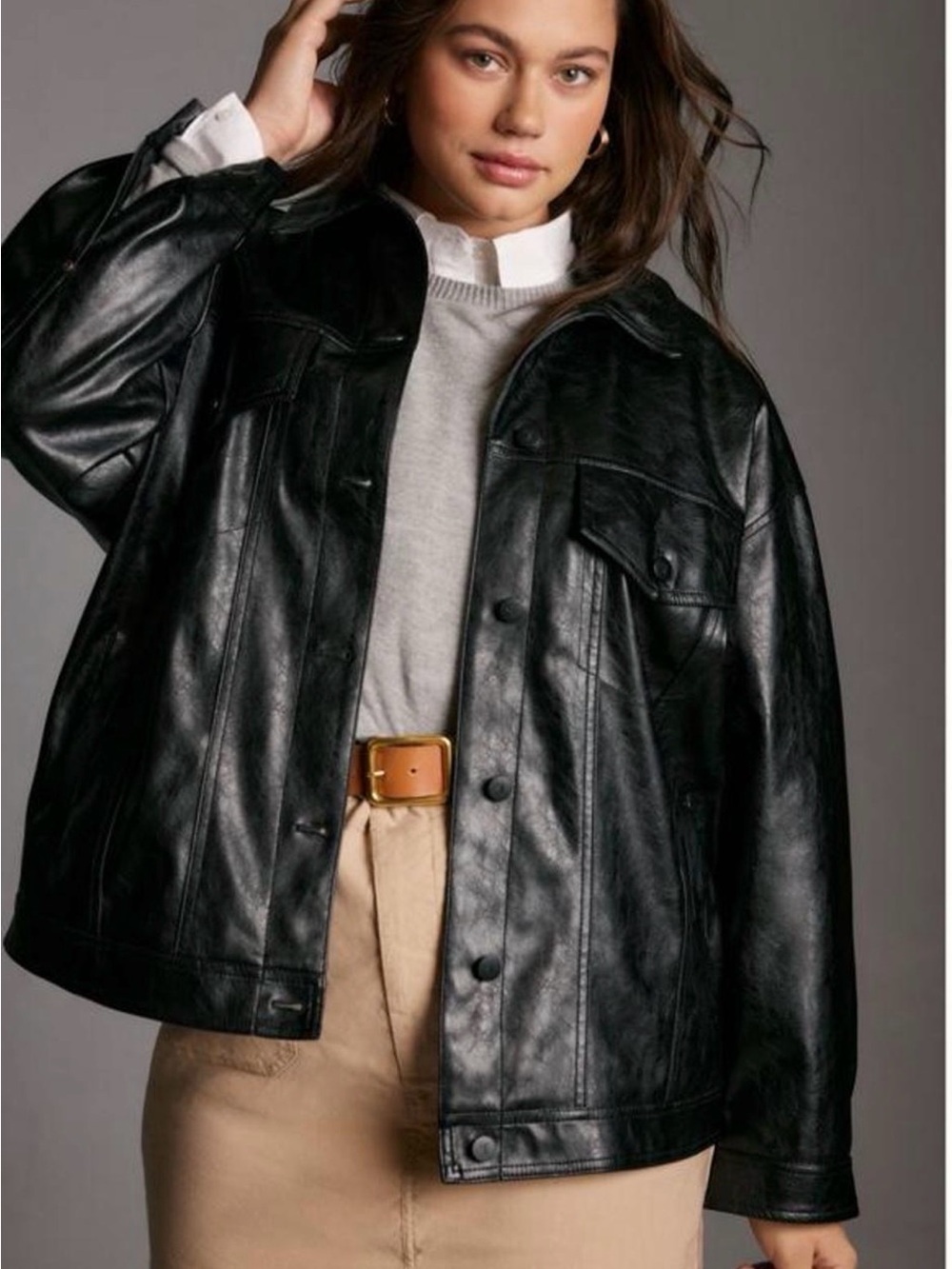 NWOT Anthropologie Pilcro Weston Faux Leather Boyfriend Jacket